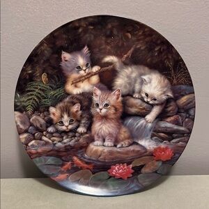 Am Seerosenteich Bradex Cat Collector Plate ~ “By The Pond” Bradford Exchange